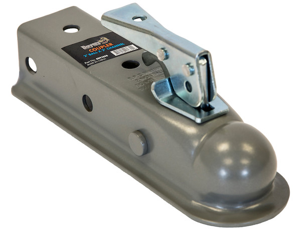Straight Tongue Coupler - 2 Inch Ball, 2 Inch Channel, 350 Pound Tongue Weight, Primed Steel