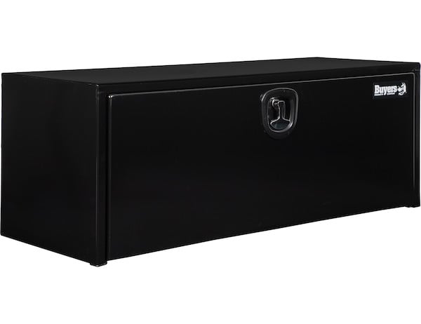 18x18x48 Inch Black Steel Underbody Truck Box with Built-In Shelf - 3-point Latch