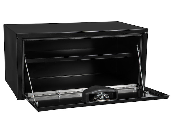 14x16x30 Inch Black Steel Underbody Truck Box with Built-In Shelf