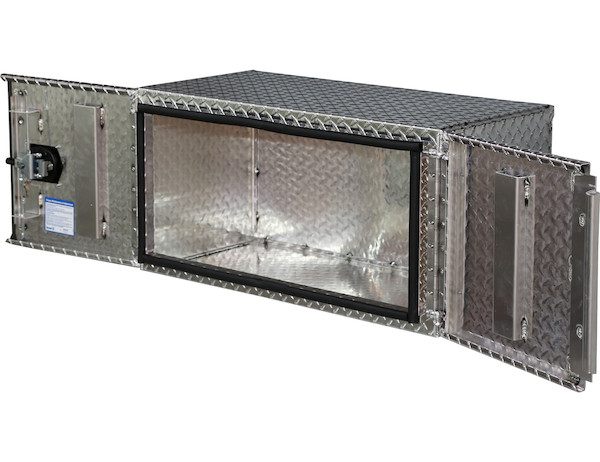 18x18x30 Inch Diamond Tread Aluminum Underbody Truck Box - Single Barn Door, Compression Latch