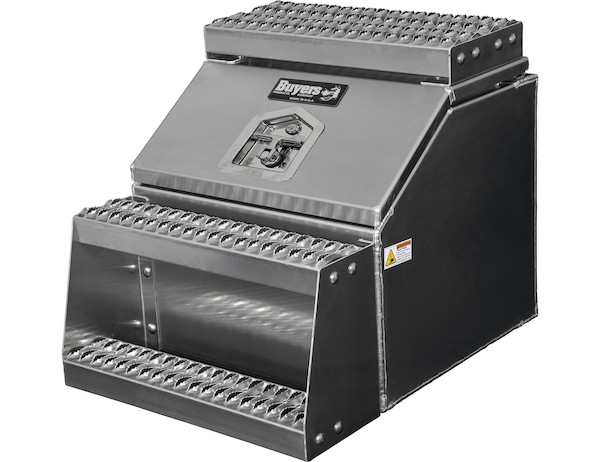 Heavy Duty Smooth Aluminum WideOpen Step Boxes for Semi Trucks - 22 Inch Width
