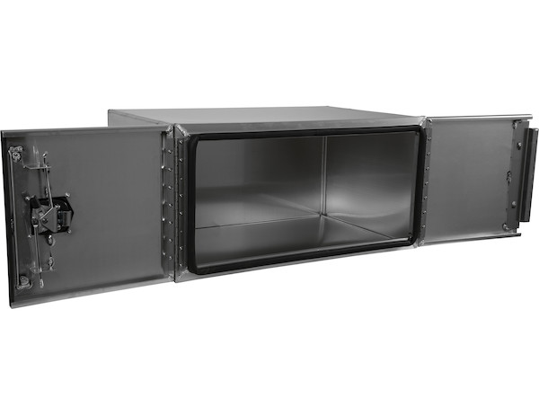 24x24x30 Inch Pro Series Smooth Aluminum Underbody Truck Box - Double Barn Door,3-Point Compression Latch
