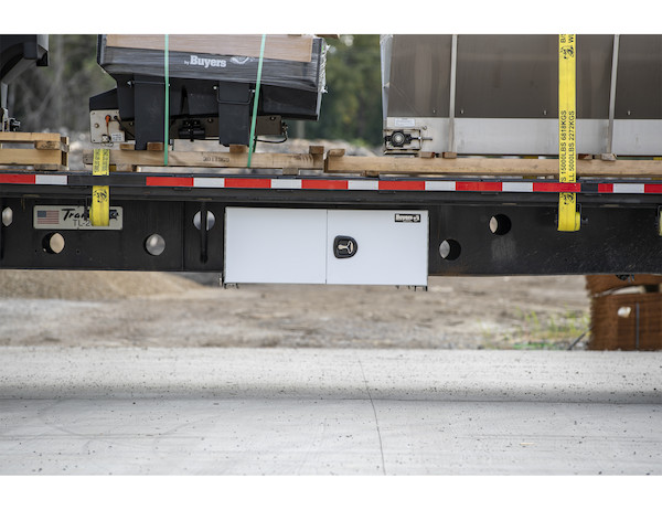 24x24x30 Inch Pro Series White Smooth Aluminum Underbody Truck Box - Double Barn Door, 3-point Compression Latch