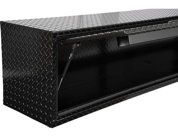 18x16x96 Black Diamond Tread Aluminum Topsider Truck Box with Flip-Up Door
