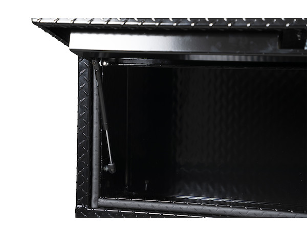 18x16x96 Black Diamond Tread Aluminum Topsider Truck Box with Flip-Up Door
