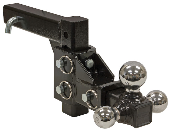 Adjustable Tri-Ball Hitch Solid Shank With Chrome Balls