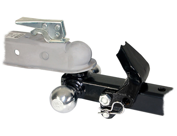 Tri-Ball Hitch Solid Shank With Pintle Hook And Chrome Balls