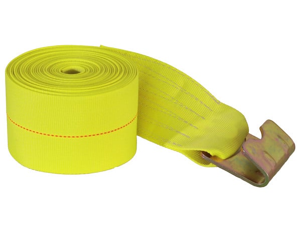 4 Inch x 30 Foot Winch Strap with Flat Hook - 15,000 Lb Capacity