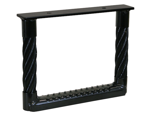 Black Powder Coated 2-Rung Cable Type Truck Step - 24 x 17.5 x 1.38 Inch Deep