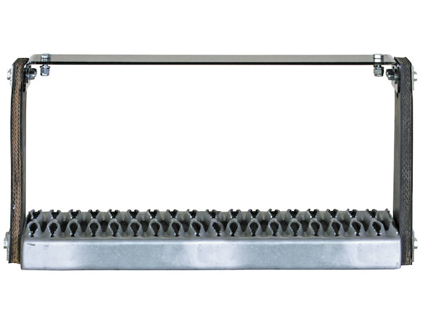 Flexible Rubber Step with Galvanized Steel Diamond Deck-Span Tread - 30x11 Inch