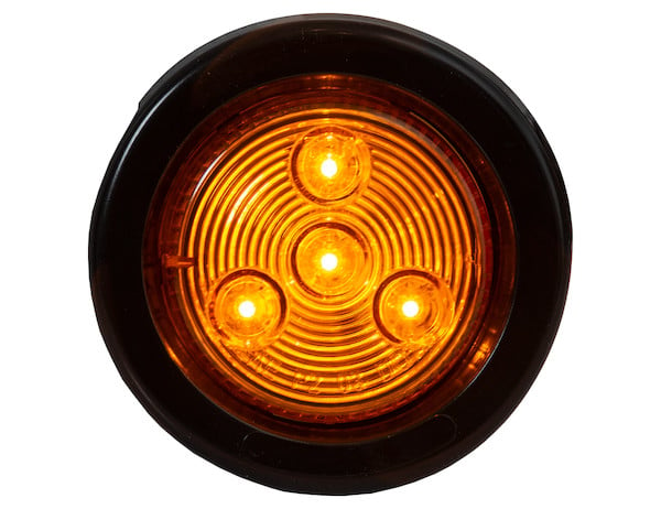 2 Inch Amber Round Marker/Clearance Light with 4 LEDs Kit (Includes Grommet)