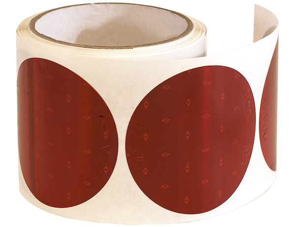 3 Inch Red Round DOT Stick-On Reflectors - 100 Per Roll