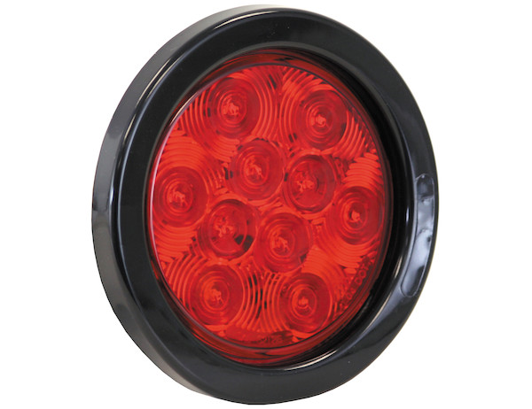 4 Inch Red Round Stop/Turn/Tail Light With 10 LED With AMP-Style Connection
