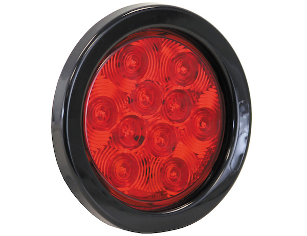 4 Inch Red Round Stop/Turn/Tail Light With 10 LEDs Kit (PL-3 Connection, Includes Grommet and Plug)