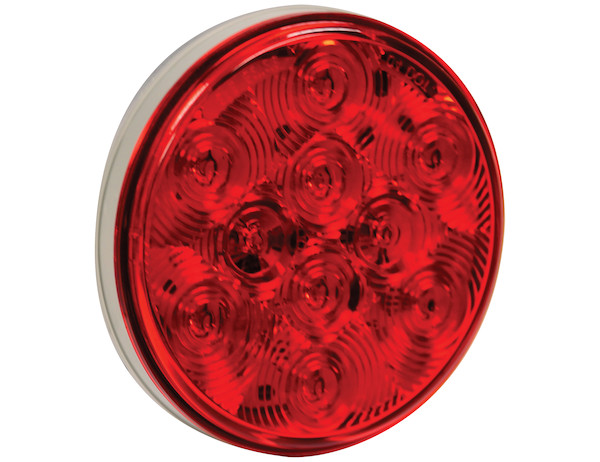 4 Inch Red Round Stop/Turn/Tail Light With 10 LED With AMP-Style Connection