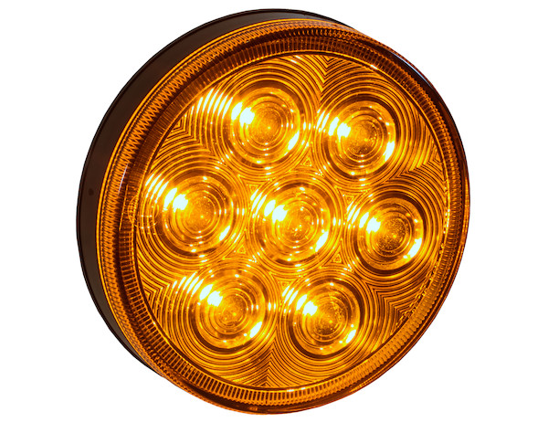 4 Inch Amber Round Turn & Park Light With 7 LEDs