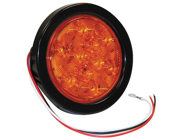 4 Inch Amber Round Turn Signal Light Kit with 10 LEDs (PL-3 Connection, Light Only)