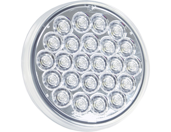 4 Inch Clear Round Backup Light Kit With 24 LEDs (PL-2 Connection, Includes Grommet and Plug)