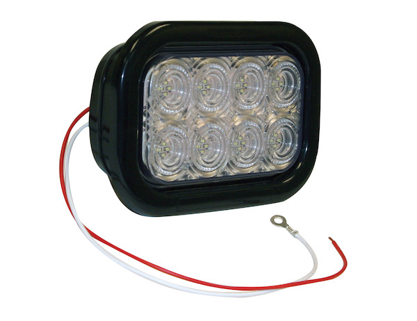 5.3 Inch Clear Rectangular Backup Light Kit with 32 LEDs (PL-2 Connection, Includes Grommet and Plug)