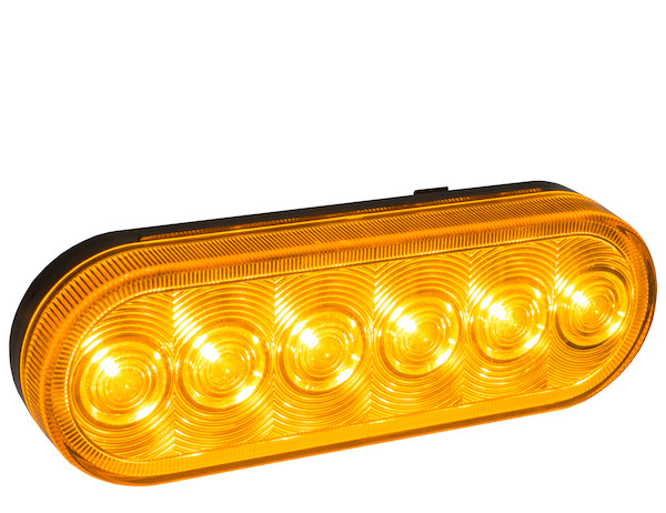 Amber 6 Inch Oval Stop/Turn/Tail Light With 6 LEDs