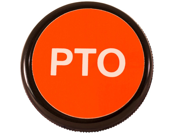 2 Inch Knob For PTO Cables Lettered "PTO" 3/8-24 Thread