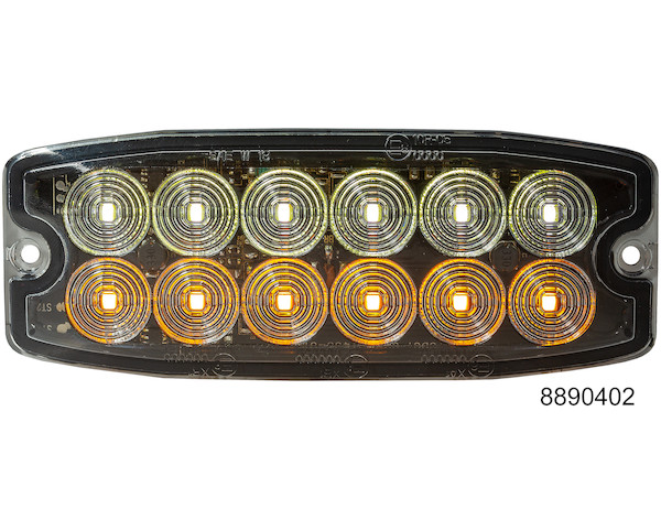 Amber/Clear Dual Row Ultra Thin 5 Inch LED Strobe Light