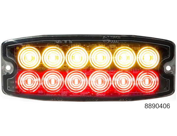 Amber/Red Dual Row Ultra Thin 5 Inch LED Strobe Light