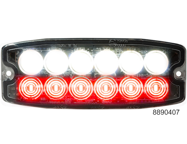 Clear/Red Dual Row Ultra Thin 5 Inch LED Strobe Light