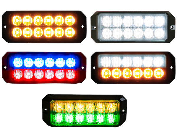 Amber/Green Dual Row 5 Inch LED Strobe Light
