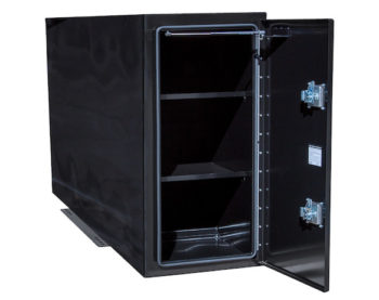 Black Steel Straight Side Backpack Truck Box - T-Handle Latch