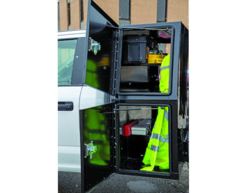 58x24x92 Inch Black Steel Backpack Truck Tool Box - 8.5 Inch Offset Floor