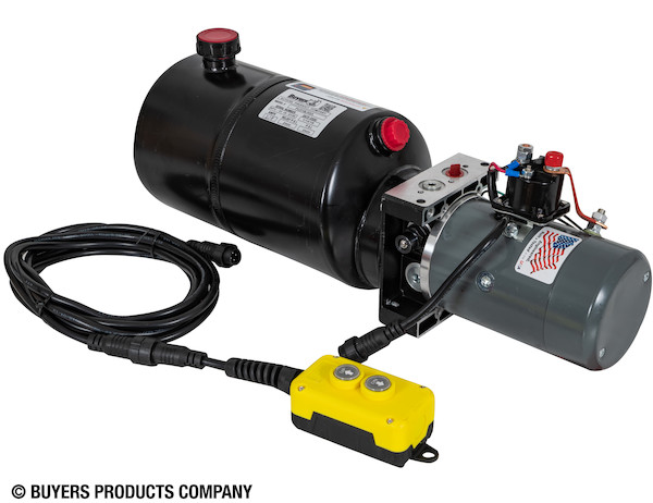 Buyers 3-Way DC Power Unit with 1.5 Gallon Steel Reservoir and Electric Controls