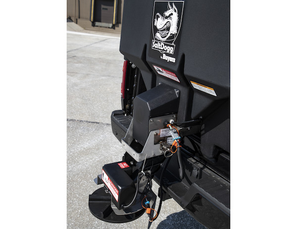 SaltDogg 1.0 Cubic Yard Electric Black Poly Hopper Spreader - Extended Chute