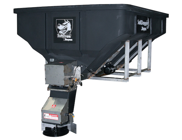 SaltDogg 4.0 Cubic Yard Electric Black Poly/Stainless Steel Hopper Spreader with Auger