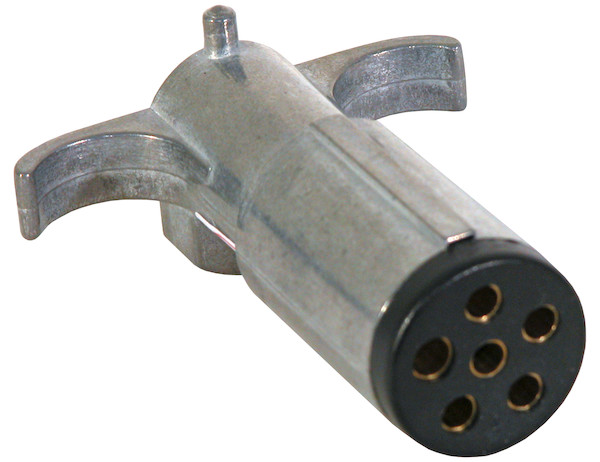 6-Way Die-Cast Metal Trailer Connector with Spring - Trailer Side