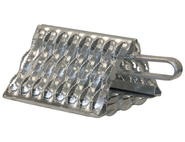 Orange Powder Coated Galvanized Serrated Wheel Chock with Handle 9x10x6 Inch