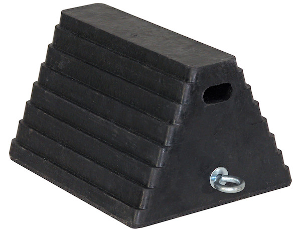 Heavy Duty Rubber Wheel Chock with Chain Eye 10x8x6 Inch