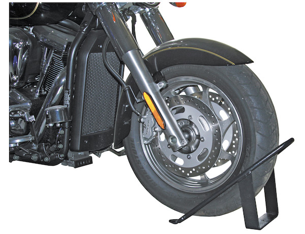Black Powder Coated Steel Wheel Motorcycle Chock 12x18x12.25 Inch